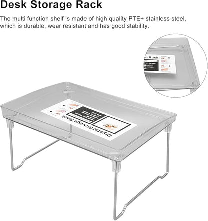 Laptop Stand, Portable Lap Desk Bed Table, Folding Table, Premium Stainless Steel Desk Organizer With PET Top, Elegant Rack for Office, Space-Saving Design