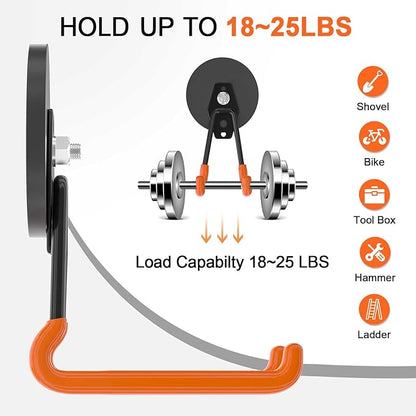ENUODA Strong Magnetic Hooks Heavy Duty Magnetic Tool Holder Large Magnet Hooks for Hanging Shovel, Garden Tool, Toolbox, Power Tool, Broom, Garage, Locker, Container, Van, Organization, 2 PCS