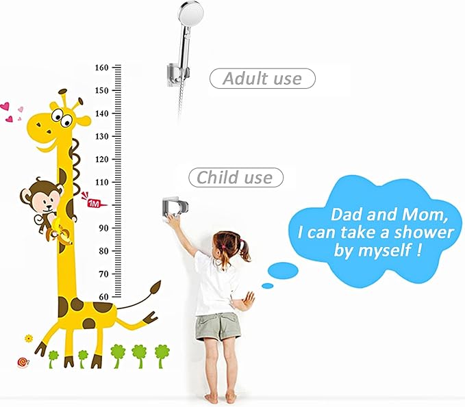 KAIYING Self Adhesive Handheld Shower Head Mount, Adjustable Angle RV & Bathroom Wand Holder, Universal ABS Chrome Bracket