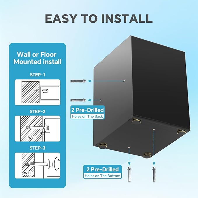 Anti-Theft Digital Safe Box with Fireproof Waterproof Bag, LED Light & Alarm System - Security Safe with Adjustable Shelf for Jewelry, Cash - for Home, Office, Hotel(0.8/1.0/1.3/1.53/2.5Cuft)