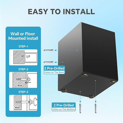 Anti-Theft Digital Safe Box with Fireproof Waterproof Bag, LED Light & Alarm System - Security Safe with Adjustable Shelf for Jewelry, Cash - for Home, Office, Hotel(0.8/1.0/1.3/1.53/2.5Cuft)