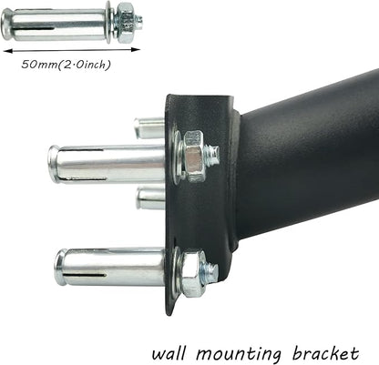 Street Light Pole,Street Light Mounting Arm Black Metal Thickened Pipes Rustproof Waterproof Barn Light Fixture Adaptor Outdoor Arm for Led Light,Wall Mounted (12 inch Black Thicken)
