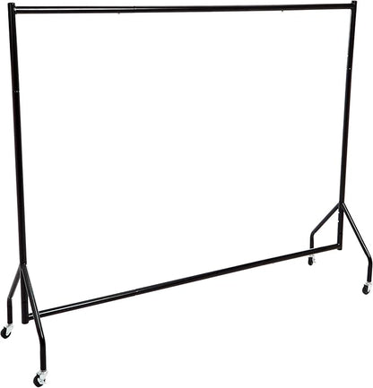 Amazon Basics Heavy Duty Portable Rolling Garment Rack, Hanging Clothes Organizer Rail for Display and Storage, Easy to Assemble, 72 x 60 inches, Black