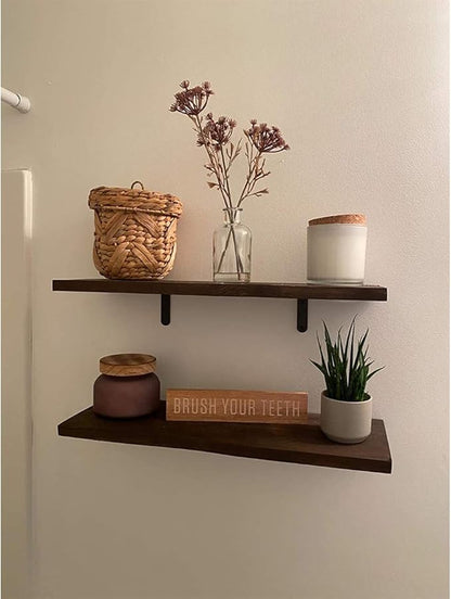 Shelf Brackets Corner Brace Black Steel L Brackets for Shelves Decorative Wall Mount Joint Angle Brackets for Shelf with Screws 16 Pack (4 x 4 Inch )