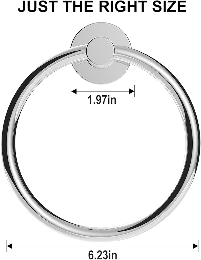 SetSail Towel Holder for Bathroom Wall Stainless Steel Hand Towel Ring Heavy Duty Towel Hanger for Bathroom, ‌Mirror Silver
