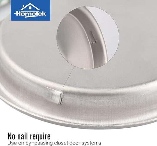 HOMOTEK 4 Pack Closet Door Finger Pull 2-1/16”, Easy Snap in Installation, Satin Nickel Finish,Fits a 5/16”Depth x 2-1/16" Diameter Opening Hole