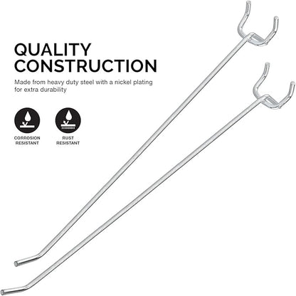 Neiko 53104A 8” Pegboard Hook Organizer Kit, 50 Pack, Hanging Hooks Set for Garage Organization, Great for Wall Hanging and Shelving, Tool Storage, Craft Organizing