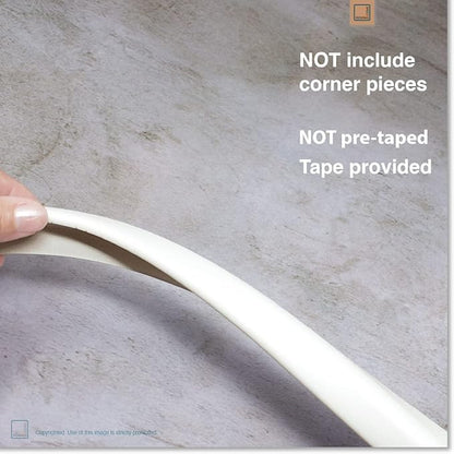 Roving Cove Slimfit Edge Protector for Baby Proofing (9ft Small Edge Only), Soft Rubber Foam Furniture Edge Bumper Guard, Desk Edge Cushion, 3M Adhesive, Oyster White (Off White)