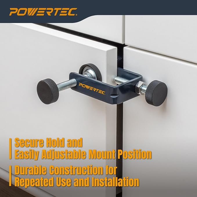 POWERTEC Drawer Front Installation Clamps, Adjustable Cabinet Face Clamp Set, Quick Mounting & Alignment Tool for Woodworking, 4 Pack - 71181-P2
