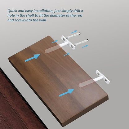 Antrader 4 Sets 3" Heavy Duty Blind Shelf Supports Hidden Brackets, Suitable for Wood Shelves, with Screws and Anchors, White