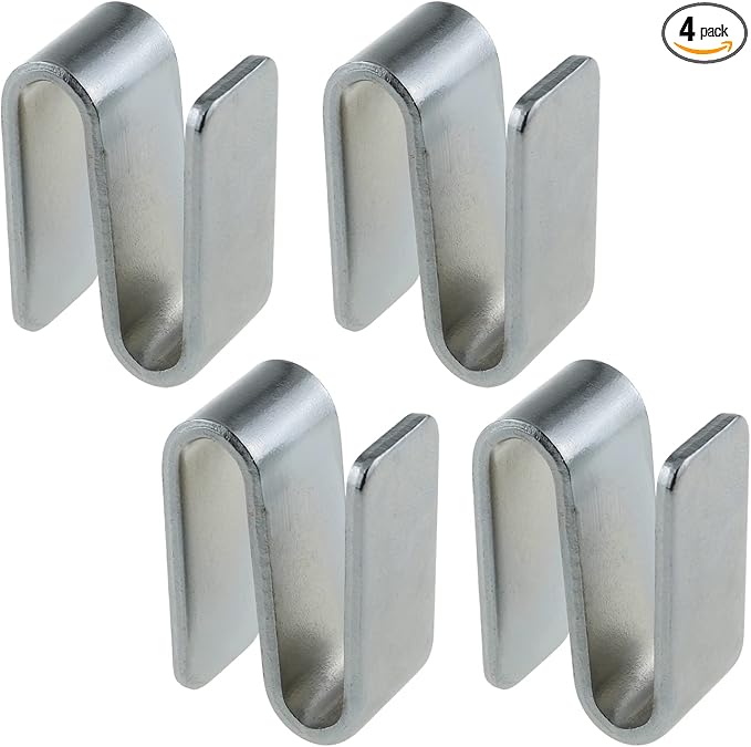 4pcs Wire Shelving S Hook Chrome Plating for Wire Shelf System Wire Rack Hook, Silver