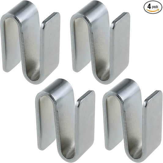 4pcs Wire Shelving S Hook Chrome Plating for Wire Shelf System Wire Rack Hook, Silver