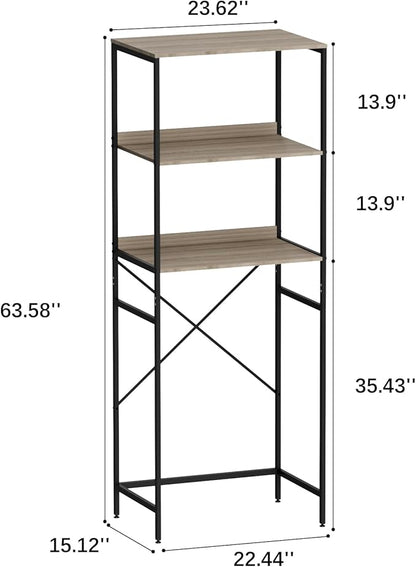 Mini Fridge Shelf Mini Fridge and Microwave Stand Over Mini Fridge Storage Rack 3 Tier Microwave and Fridge Stand Suitable for Dorm, Kitchens, Offices, Gray