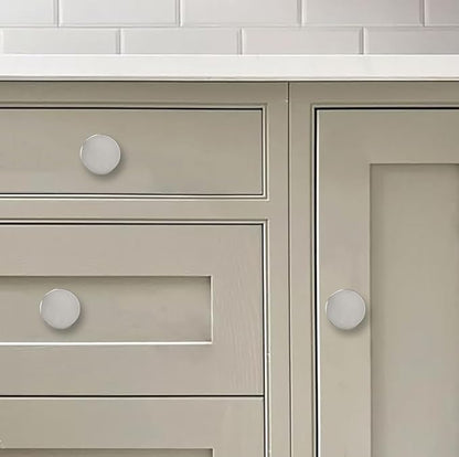 khtumeware 5 Pack Satin Nickel Cabinet Knobs - 1-1/5 Inch Round Drawer Pulls for Kitchen Cabinet Hardware Dressers Knobs and Closets
