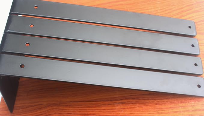12 Pack - L 14" x H 8" x W1.5, 5mm Thick Black L Shelf Bracket, Iron Shelf Brackets, Metal Shelf Brackets, Floating Shelf, Shelf Supports with Screws