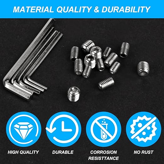 80 pcs Set Screws, Set Screws Assortment Kit, Grub Screws M3 M4 M5 M6 M8 for Home Repair, Repair Furniture, Electronic Product, Install Door Lock, DIY, Fixtures, 12 Sizes