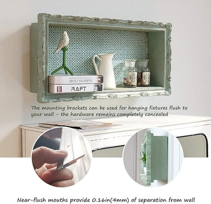 French Cleat Hanger 30 Inch ,2Pairs Aluminum Z Clips for Hanger Supports 120lbs - Interlocking Wall Mounting Bracket Hardware Kit for Hanging Mirrors, Picture, Shelf, Whiteboard, Art, Frames