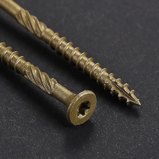 #10 * 2-1/2" Deck Screws, (1214pcs) 15 lbs.Exterior Wood Screws, Rust Resistant epoxy Coated, Bronze, T25 Star Bit