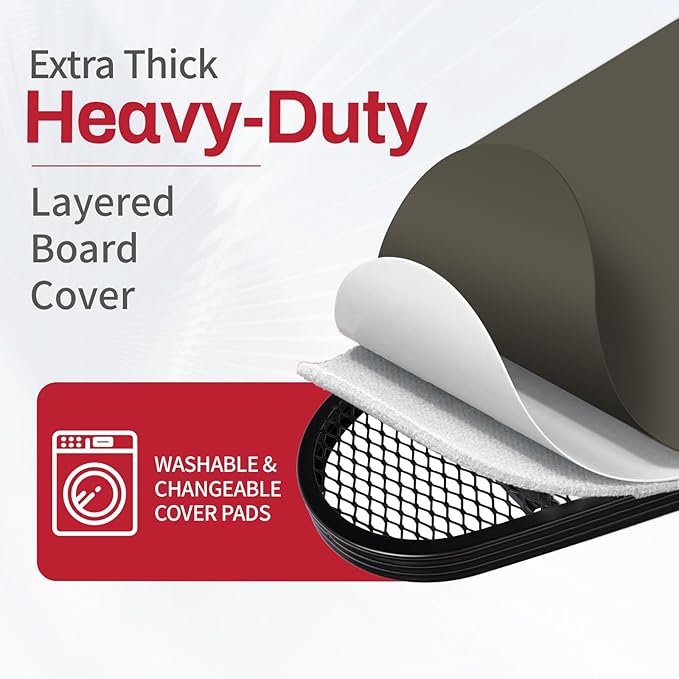 Extra Large Ironing Board with Hang Rail and Iron Rest 64" L x 20" W x 38" H (Large with Sliding Iron Rest)
