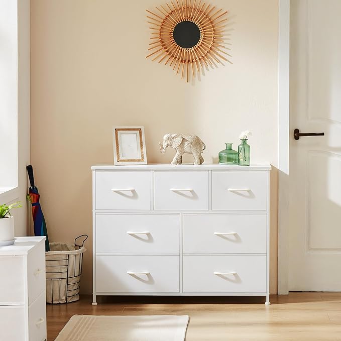 OLIXIS Dresser for Bedroom with 7 Drawers, Wide Fabric Dresser for Storage and Organization, Bedroom Dressers, Chest of Drawers for Living Room, Closet