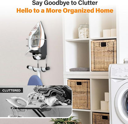 Alpinista Ironing Board Hanger Wall Mount Ironing Board Holder Wall Mount for Laundry Rooms Storage Organizer, Black