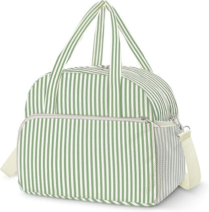 Coobiiya 12L Insulated Lunch Bag for Women & Men, Reusable Corduroy Lunch Tote, Large-Capacity Lunch Box with Leak-Resistant Liner