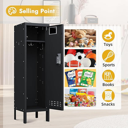 Metal Kids Locker,Metal Cabinet Storage Lockers,Lockable for Employees with Door,54" Height Steel Locker,Lockable Steel Locker for Children's Room, Playroom, School,Gym