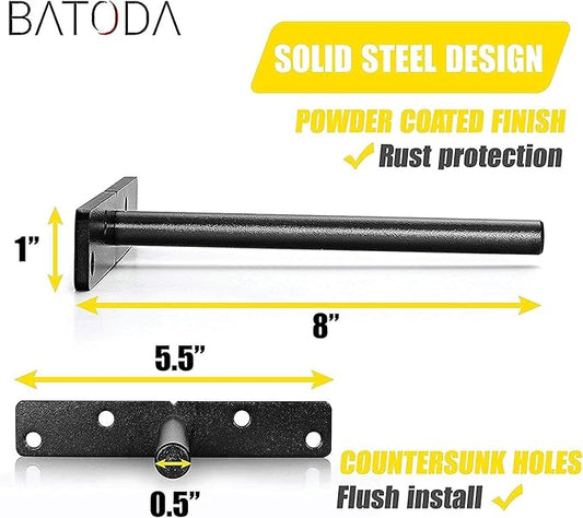 BATODA - 8" Floating Shelf Bracket Heavy Duty (16 pcs)–Solid Steel Blind Shelf Supports - Hidden Brackets for Floating Wood Shelves - Blind Shelf Support Shelving Mounting Hardware Included (Pack 16)