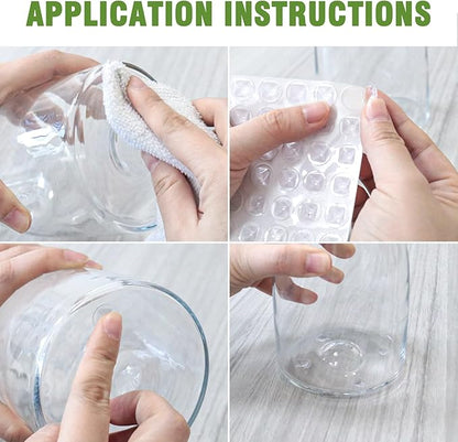 Rubber Cabinet Door Bumpers - 250 PCS 1/2'' Diameter Cabinet Bumpers Clear Rubber Bumpers for Cabinet Doors Rubber Stoppers Special Shape
