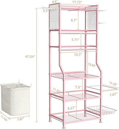 Dumbbell Rack, Home Gym Storage for Kettlebells, Yoga Mat & Strength Training Equipment, Weight Rack With Peg Board Organizer, Workout Gym Equipment Storage