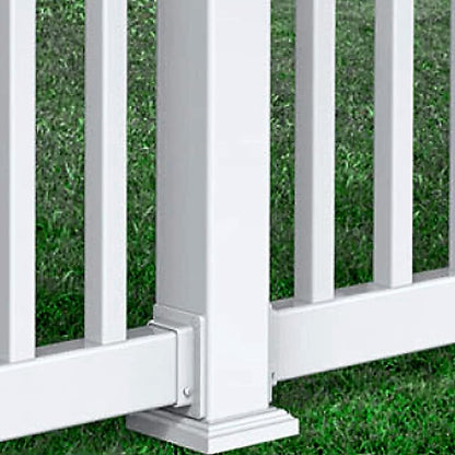 Aiwaiufu 2″ x 3.5″ White Vinyl Fence Brackets, Slotted Handrail Bracket Kit with Screws for Decking Railing, Mount to Wall or Other Vertical Flat Surface, Pack of 2