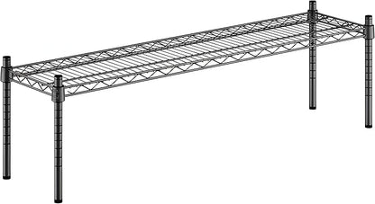 12" x 48" x 14" Black Epoxy Wire Storage Shelf, Dunnage Rack, Commercial 1 Tier Small Shelf