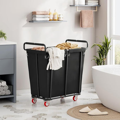 Large Laundry Hamper with Wheels, 360L Rolling Big Laundry Basket for Clothes Storage, Heavy Duty Extra Large Rolling Laundry Cart with Handle, Steel Frame, Waterproof Liner,95.1 Gallons.