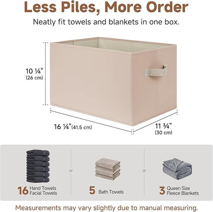 StorageWorks Storage Baskets for Shelves, Closet Organization and Storage Bins, Fabric Organizer Baskets for Clothes, Light Brown, 3-Pack, Extra Large