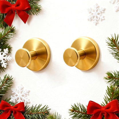 Shower Hooks for Inside Shower,Large Suction Cup Hooks for Glass Window,Removable Towel Hooks for Bathrooms,4 Packs(Gold)