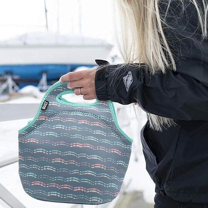 Built Gourmet Getaway Neoprene Lunch Bag - Insulated, Reusable, & Machine-Washable Lunch Tote for Hot and Cold Food Storage, Lightweight & Reusable - One Size (Scallop Stripe)