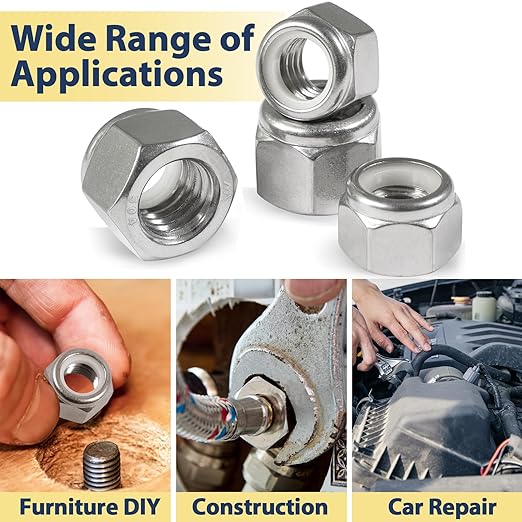 30 Pack 7/16"-14 Inch Lock Nuts,304 (A2-70) Stainless Steel Nylon Insert Locknuts,Standard Inch Thread Nylock Nuts