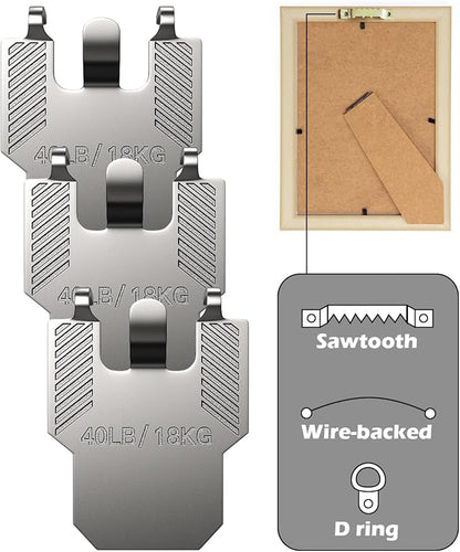 Picture Hangers Claw Hooks for Drywall：20Pcs Wall Picture Frame Hanging Hooks - No Damage Heavy Duty Art Picture Mirror Photo Poster Painting Hanger Hardware Kit - Claw for Room Office Decor