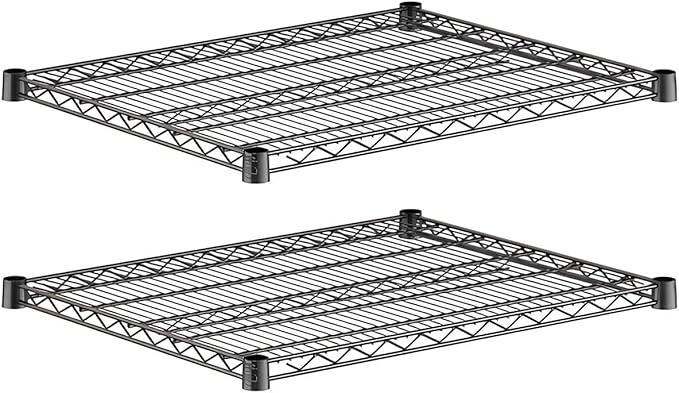 2-Pack Black 24" x 30" Additional Wire Shelf for Shelving Units, Replacement Shelves for Wire Rack
