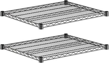 2-Pack Black 24" x 30" Additional Wire Shelf for Shelving Units, Replacement Shelves for Wire Rack