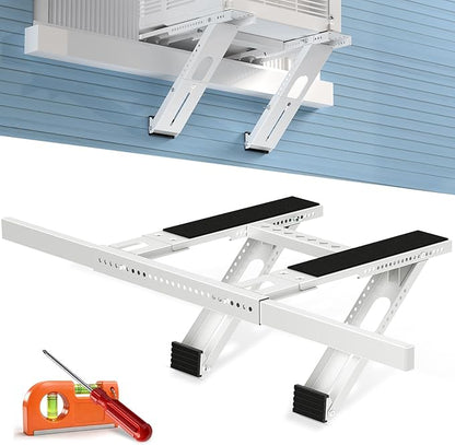 No Drill Window AC Support Bracket: Adjustable Air Conditioner Support Bracket, Heavy Duty, Fits Single & Double-Hung Windows, Universal Units for 5000-24000 BTU, Up to 350 lbs