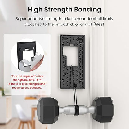 No-Drill Adhesive Video Doorbell Mount Compatible with Ring Battery Doorbell (2024 Release), Door Mounting Holder Bracket Accessories for Apartments Office Houses (2 Pack)
