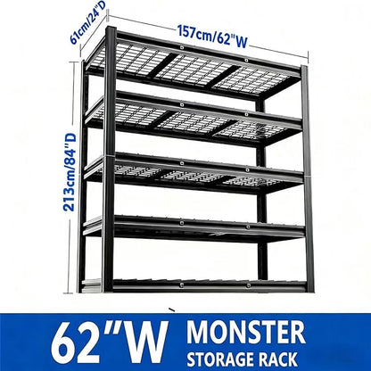 Garage Shelving, Heavy Duty Storage Shelves Metal Shelf Unit Adjustable Industrial Storage Racks for Shop,Warehouse,Basement (84H*62W*24D, 5)