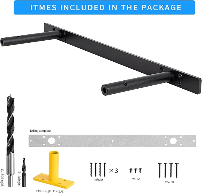 Heavy Duty Floating Shelf Bracket 22 inch, Hidden Shelf Bracket for Mantel and Shelving, Max Load 200 lbs if Mounted on Studs, Invisible Bracket for Floating Shelves (with Ease Build Kit)