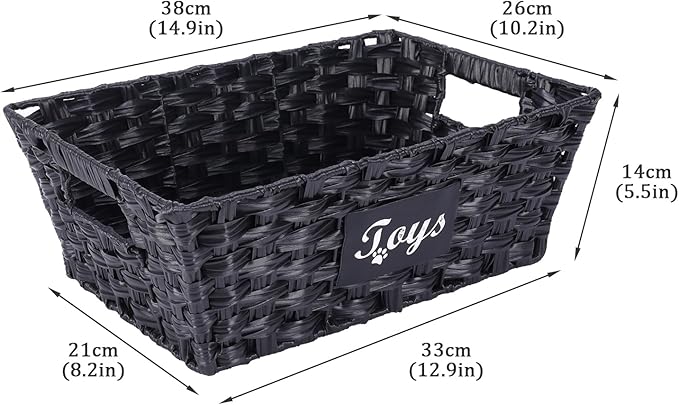 Dog Toy Basket Large Woven Bin Toy Storage Organizer for Living Room Pet Toy Basket with Handles Stylish Dog Toy Bin for Home,Ideal Gift for Pet enthusiasts