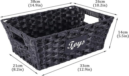 Dog Toy Basket Large Woven Bin Toy Storage Organizer for Living Room Pet Toy Basket with Handles Stylish Dog Toy Bin for Home,Ideal Gift for Pet enthusiasts