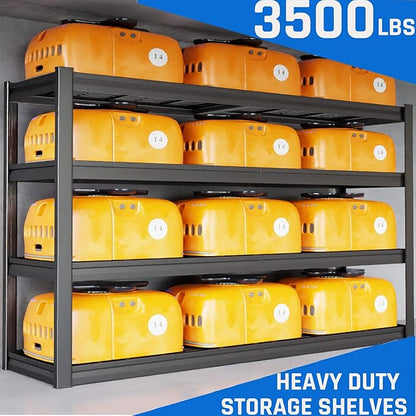 67" W Garage Shelving Heavy Duty, 4 Tier Garage Shelves, 68" H Adjustable Storage Shelving Unit, Commercial Metal Shelves for Warehouse, Basement, Shop, 67" W x 20" D x 68" H