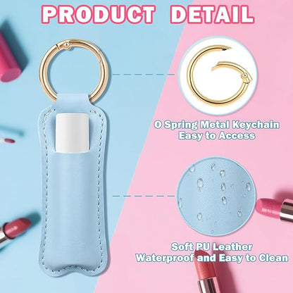 HEYSKAY Lip Balm Holder Keychain,Stocking Stuffers Gifts Lipstick Keychain Holder Compatible with Chapstick,Lipgloss Keychain