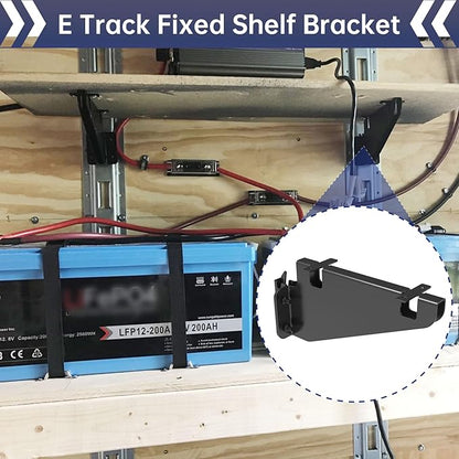 E Track Fixed Shelf Brackets,Heavy Duty Metal DIY E-Track Brackets for Shelves in Enclosed Trailer, Truck,Warehouse,Cargo Trailer- Pack of 4