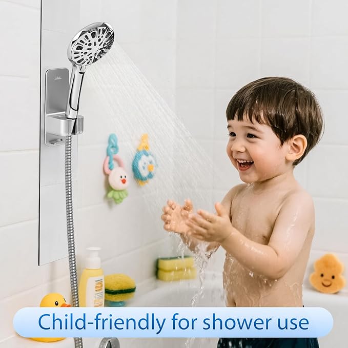 Modular Magnetic Handheld Shower Head Holder, 5-Section Customizable Sliding Rail with Tool-Free Adhesive Installation, Adjustable Height and Angle for Shower Chairs, Kids, Pets, Elderly, RV, Bathtub